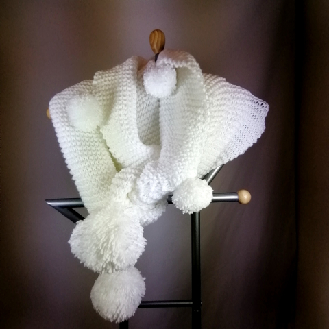 Witte sjaal met pompoenen