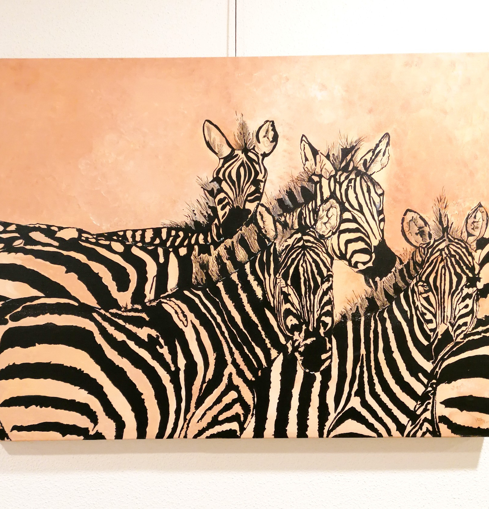Schilderij zebra's