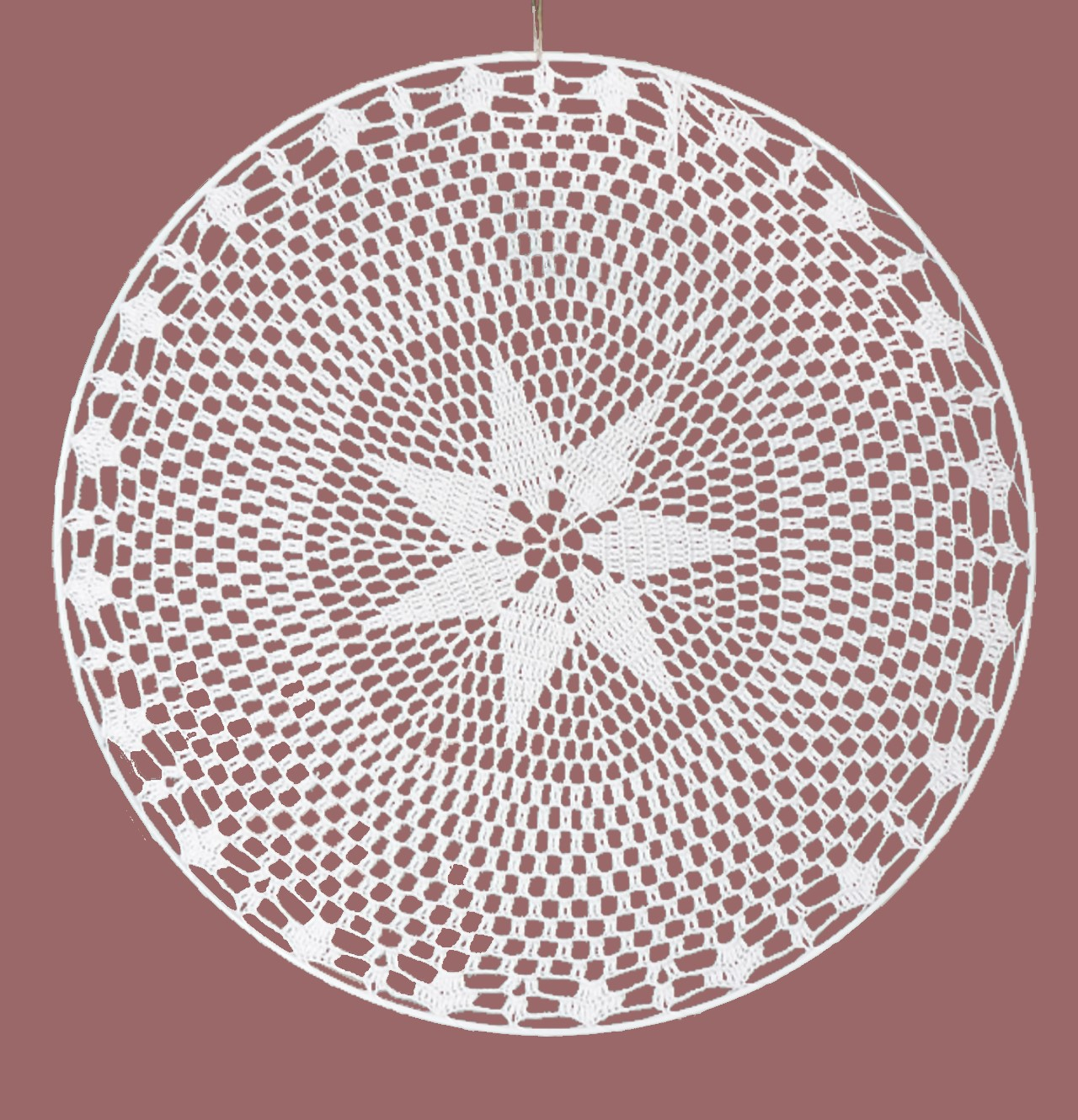 Mandala wit ster roze achtergrond